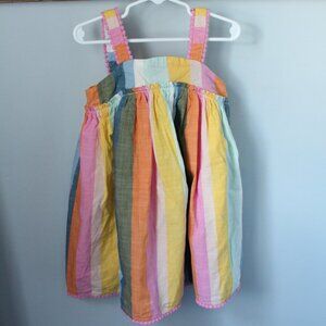 Tahari Size 5 Knee Length Rainbow Linen Dress